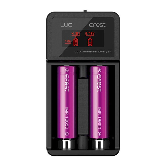 Efest Luc V2 LCD & USB 2 Slots Battery Charger with Car Charger