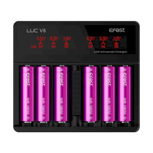 Efest Luc V6 LCD & USB 6 Slots Battery Charger with Car Charger