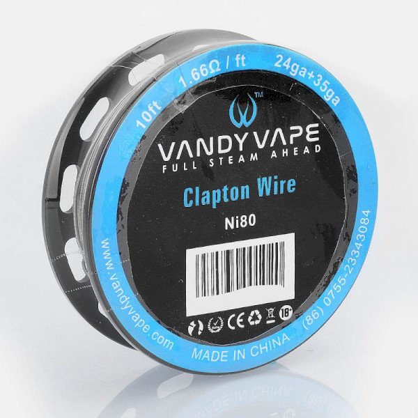 Vandyvape Resistance Clapton Ni80 Wire:24GA+35GA (Ni80 Clapton) - 10FT